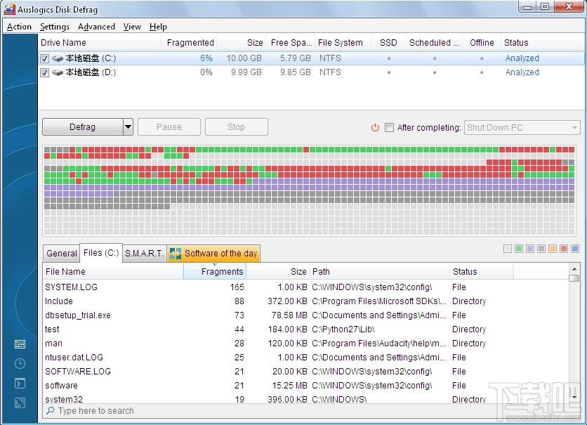 Auslogics Disk Defrag,磁盘整理