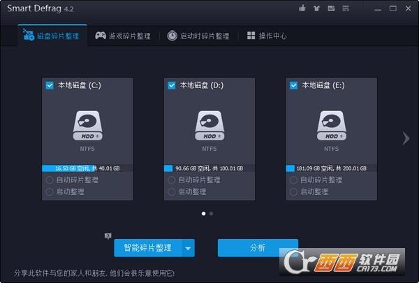 IObit SmartDefrag,磁盘整理.